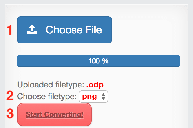 How to convert ODP files online to PNG